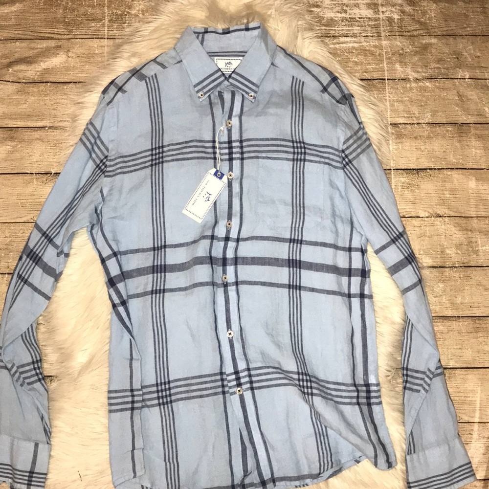 NEW Southern Tides Trim Fit Button Linen Shirt